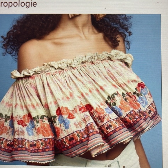 Anthropologie Tops - Anthropologie off the shoulder crop top